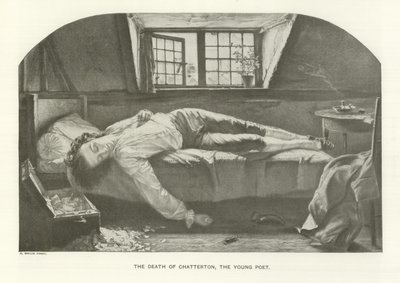 The Death of Chatterton, the Young Poet (gravyr) av Henry Wallis